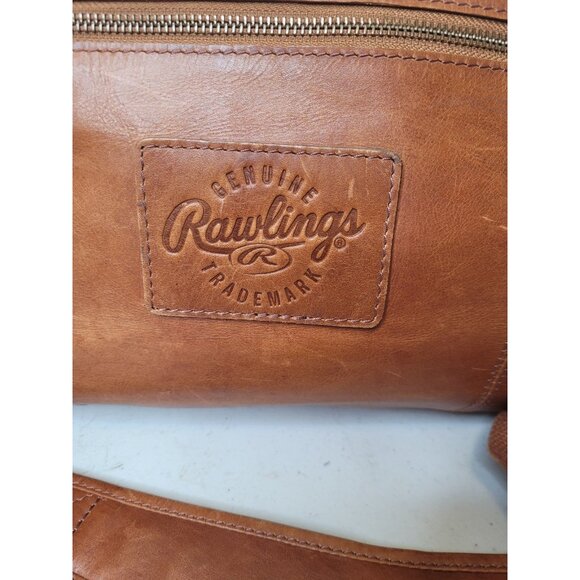 Rawlings Frankies 20” Rugged Brown Leather Duffle Bag Luggage Travel Weekender - Picture 2 of 16